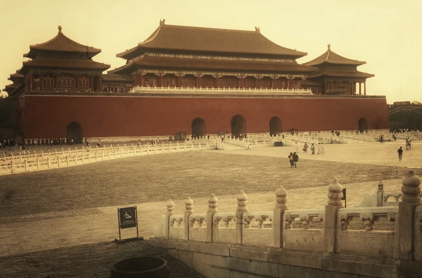 The Hall of Supreme Harmony seen across the main courtyard of the Forbidden City in Beijing